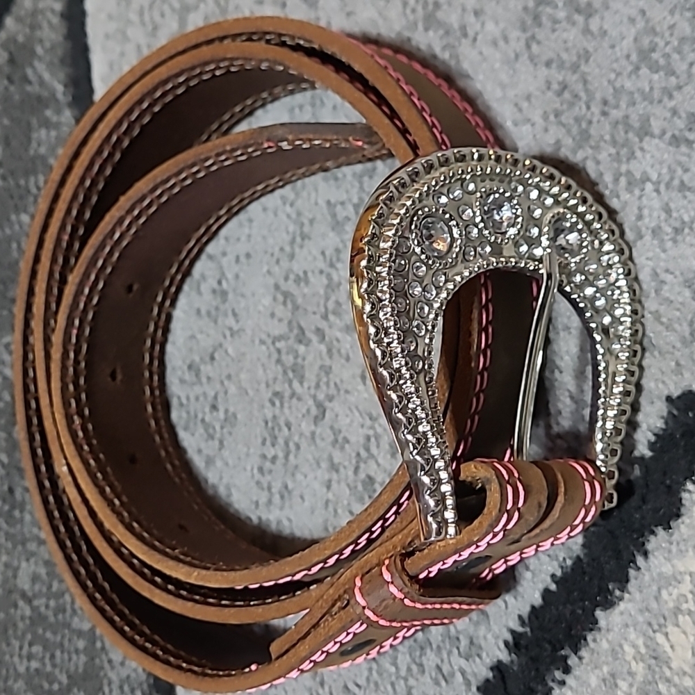 3D Belt Company - Rhinestones - Genuine Leather Belt